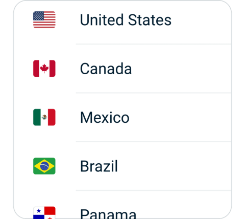 LeitingVPN connect step 2, choose VPN server location